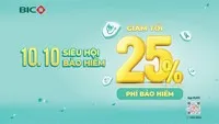 10.10: BIC tặng ưu đãi hấp dẫn, giảm tới 25% phí bảo hiểm