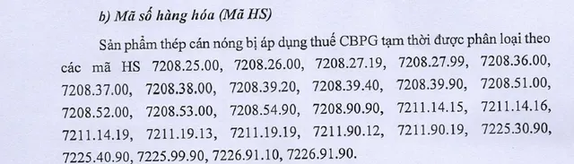 Mã số hàng hóa chịu thuế theo Quyết định 460