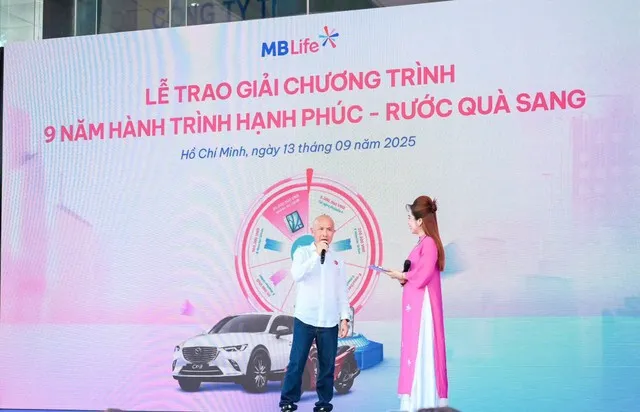 Khách hàng Võ Nguyễn Thanh Tâm cảm ơn Bảo hiểm nhân thọ MB Life đã luôn đồng hành trong cuộc sống và đã triển khai chương trình "9 năm Hành trình hạnh phúc - Rước quà sang" rất ý nghĩa.