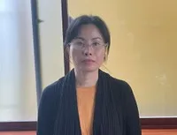 Đối tượng Võ Thị Hà tại cơ quan Công an - Ảnh: BCA