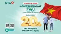 BIC ưu đãi 20% phí bảo hiểm Tai nạn mở rộng