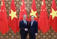 Bộ trưởng Lê Hoài Trung nhiệt liệt chào mừng Bộ trưởng Vương Nghị thăm lại Việt Nam.