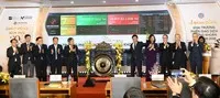 Lễ đánh cồng khai trương phiên giao dịch chứng khoán đầu năm 2026 được tổ chức tại Sở Giao dịch Chứng khoán Hà Nội