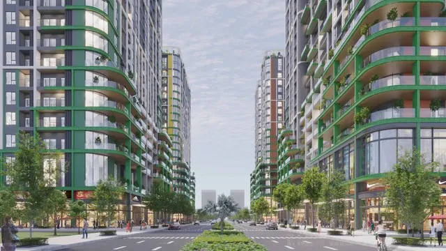 Hệ thống shophouse và hệ tiện ích nội khu tại khối đế kiến tạo nhịp sống thượng lưu.