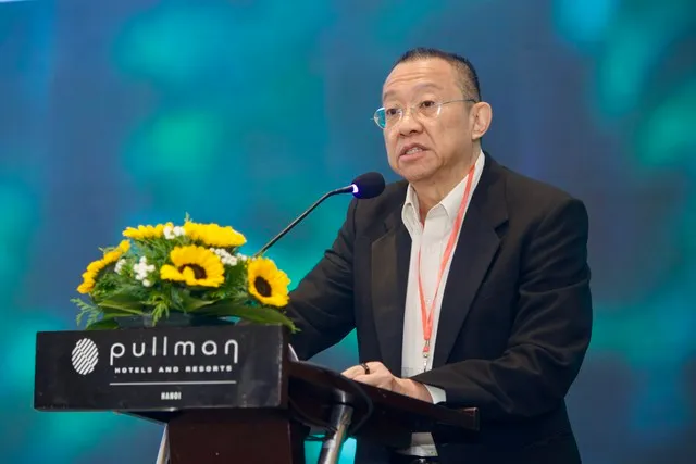 Ông Larry Lee Chio Lim, Phó tổng giám đốc Công ty cổ phần Bia - Rượu - Nước giải khát Sài Gòn (SABECO) phát biểu tại Hội thảo. Ảnh: Chí Cường