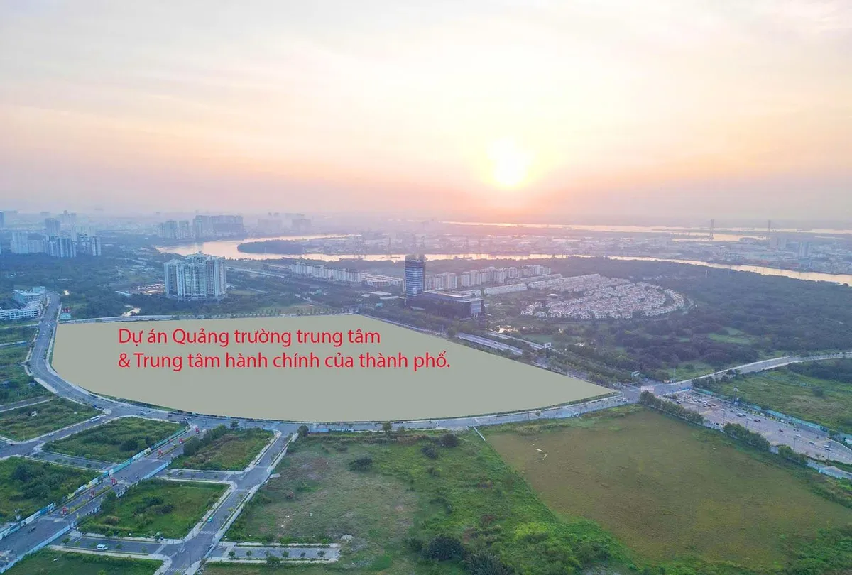 Toàn cảnh khu đất rộng hơn 46 ha tại Thủ Thiêm, nơi sẽ xây Trung tâm hành chính và Quảng trường trung tâm TP.HCM.