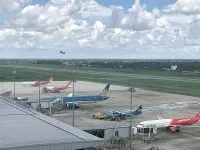 Vị trí quy hoạch Khu thương mại tự do và Tổ hợp công nghiệp, logistics, khoa học - công nghệ, đổi mới sáng tạo, đô thị đều gắn với Cảng hàng không quốc tế Cần Thơ. Trong ảnh: Cảng hàng không quốc tế Cần Thơ
