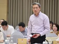 Thiếu tướng Nguyễn Quốc Toản, Chánh văn phòng, Người phát ngôn Bộ Công an thông tin về kết quả chiến dịch truy quét hàng giả, hàng nhái và gian lận thương mại. Ảnh: Nhật Bắc.