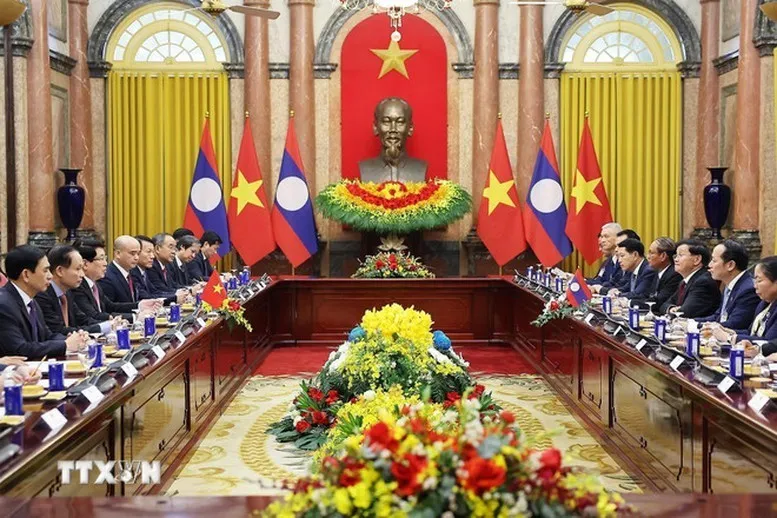 Chủ tịch nước Lương Cường hội kiến Tổng Bí thư, Chủ tịch nước Lào 