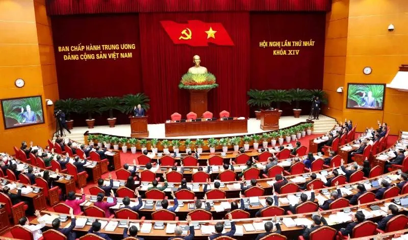 Hội nghị lần thứ nhất Ban Chấp hành Trung ương Đảng khóa XIV. Ảnh: TTXVN. 