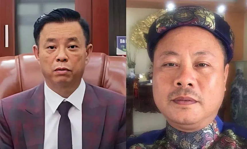 Phạm Văn Cách, cựu Chủ tịch Công ty Dược Sơn Lâm và Nguyễn Mạnh Quyền, cựu Chủ tịch Công ty LanQ (bên phải) 