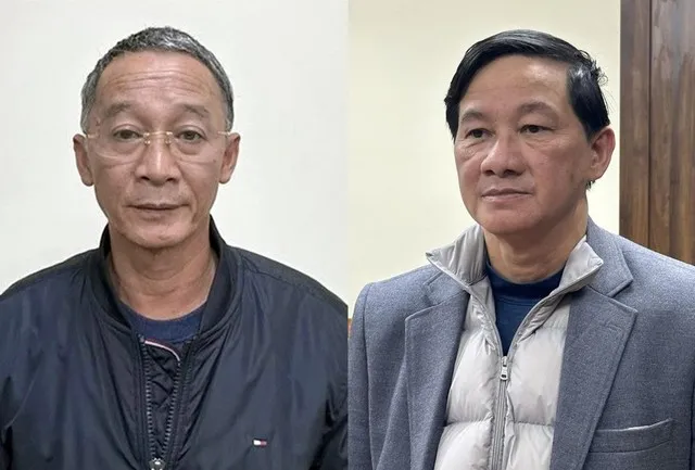 Cựu Bí thư Tỉnh ủy Lâm Đồng Trần Đức Quận (ảnh phải) và cựu Chủ tịch UBND tỉnh Trần Văn Hiệp. Ảnh: BCA