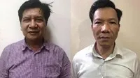 Các bị can Trần Ngọc Hà (trái) và Vũ Quang Tâm.