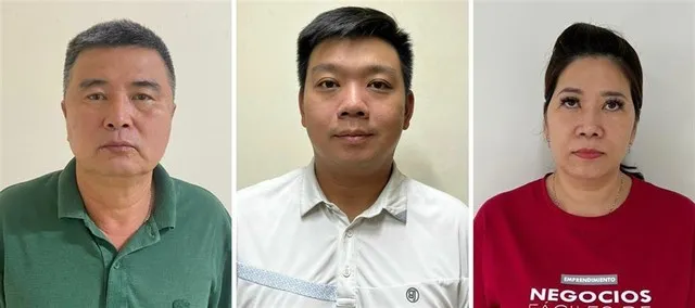 Từ trái qua: Nguyễn Lộc An, Trần Trác Việt Đức và Đỗ Thị Tuyết Nga.