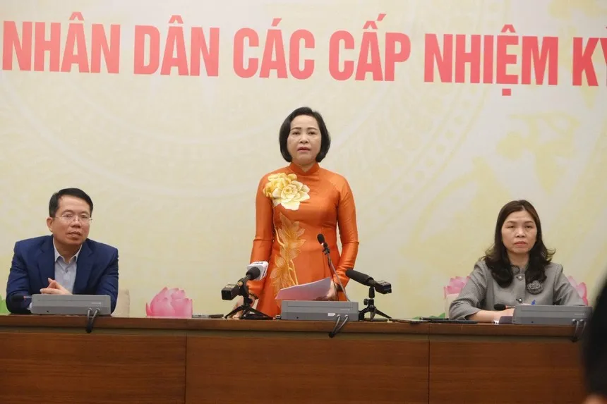 Phó chủ tịch Quốc hội Nguyễn Thị Thanh cập nhật tình hình bầu cử đại biểu Quốc hội Khóa XVI và đại biểu hội đồng nhân các cấp nhiệm kỳ 2026- 2031 tính đến 16h ngày 15/3.
