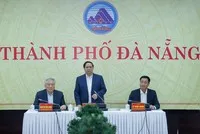 Thủ tướng Phạm Minh Chính và đoàn công tác làm việc với Ban Thường vụ Thành ủy Đà Nẵng.