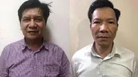 Các bị can Trần Ngọc Hà (trái) và Vũ Quang Tâm.