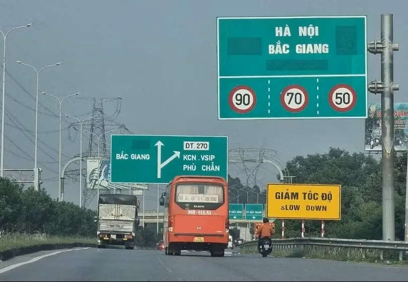 Một đoạn cao tốc Hà Nội - Bắc Giang.