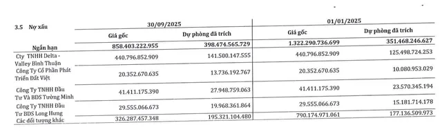 SMC đang trích lập nợ xấu một số đơn vị.