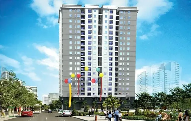 Phối cảnh dự án nhà ở xã hội ngõ 218 Lĩnh Nam, quận Hoàng Mai.