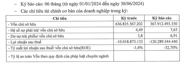 Tình hình tài chính nửa đầu năm 2024 của Hòa Đông 2