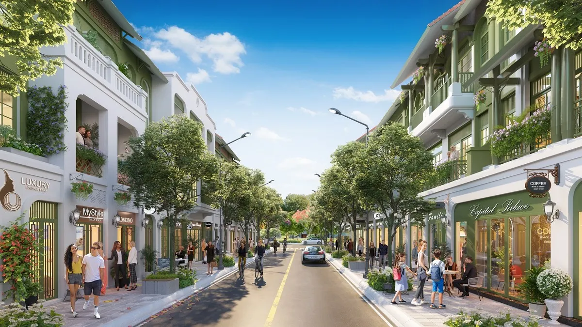 Trên một trục dọc mỗi townhouse, biệt thự tại phân khu Kim Ngân 1 sẽ mang một thiết kế riêng (Ảnh phối cảnh minh họa: Sun Property)
