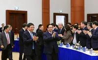 Hội nghị có sự tham dự của Thủ tướng Chính phủ Phạm Minh Chính, Phó Thủ tướng Chính phủ Hồ Đức Phớc và Phó Thủ tướng Chính phủ Nguyễn Chí Dũng. Ảnh: Đức Thanh.