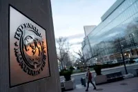 Logo của Quỹ Tiền tệ Quốc tế (IMF). Ảnh: AFP