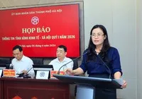 Phó Giám đốc Sở Tài chính Hà Nội Đỗ Thu Hằng thông tin về tình hình kinh tế - xã hội quý I và nhiệm vụ trọng tâm quý II của TP. Hà Nội năm 2026.