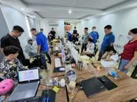 Lực lượng Công an bắt giữ các đối tượng có liên quan cùng tang vật vụ án