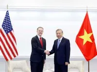 Tổng Bí thư Tô Lâm tiếp Trưởng đại diện Thương mại Hoa Kỳ Jamieson Greer. Ảnh: Thống Nhất/TTXVN