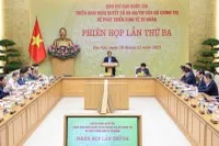 Thủ tướng Phạm Minh Chính, Trưởng Ban Chỉ đạo quốc gia triển khai Nghị quyết số 68-NQ/TW của Bộ Chính trị về phát triển kinh tế tư nhân, chủ trì Phiên họp lần thứ ba của Ban Chỉ đạo - Ảnh: VGP.