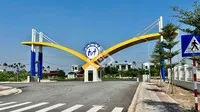 Cổng vào cụm công nghiệp Nam Hà.