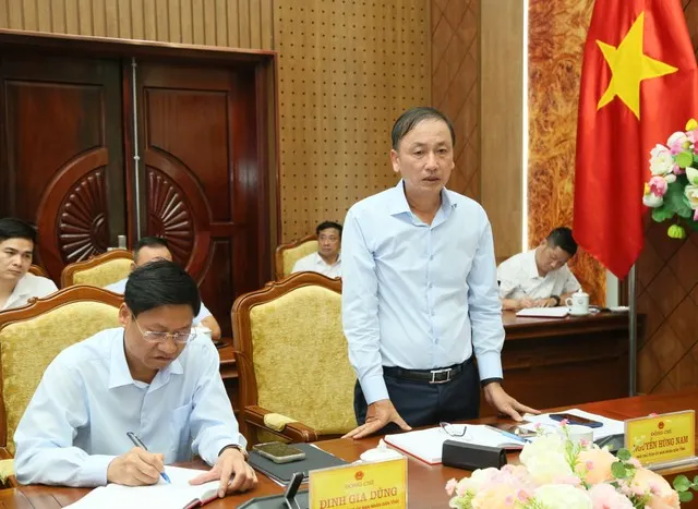 Phó Chủ tịch UBND tỉnh Nguyễn Hùng Nam phát biểu tại cuộc họp. Ảnh: Tất Đạt