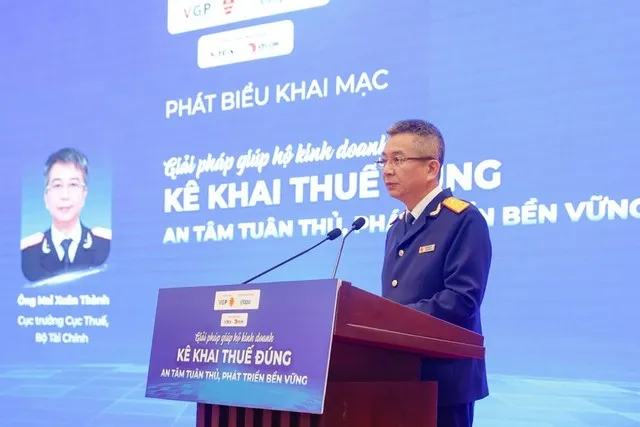 Cục trưởng Cục Thuế Mai Xuân Thành phát biểu tại Hội thảo