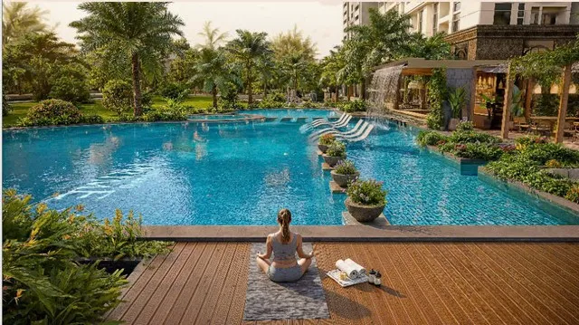 Tiện ích thư giãn hiện đại kết hợp với không gian xanh