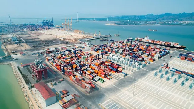 Toàn cảnh cảng container quốc tế Hateco Hải Phòng.