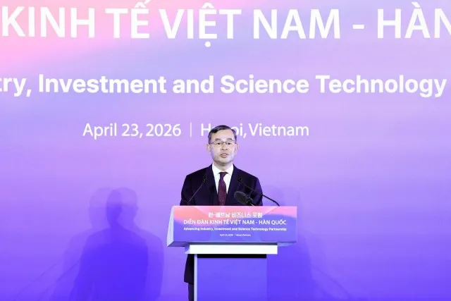 Bộ trưởng Bộ Tài chính Ngô Văn Tuấn phát biểu khai mạc Diễn đàn. Ảnh: Đức Thanh.