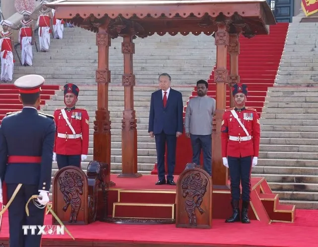 Lễ đón Tổng Bí thư, Chủ tịch nước Tô Lâm thăm cấp Nhà nước Sri Lanka - Ảnh: TTXVN