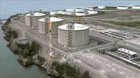 Chú thích ảnh Cảng khí tự nhiên hoá lỏng thuộc Tập đoàn dầu mỏ Repsol and Irving Oil Ltd. ở thành phố cảng Saint John, tỉnh New Brunswick, Canada. (Ảnh: CBC/TTXVN)