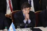 Tổng thống Argentina Javier Milei tại Hội nghị thượng đỉnh Mercosur ở Montevideo, Uruguay. Ảnh tư liệu: THX/TTXVN