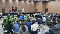 Phiên tòa xét xử vụ án Nguyễn Thị Hà Thành và đồng phạm lừa đảo chiếm đoạt tài sản.