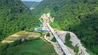 Một đoạn công trường thi công cao tốc Đồng Đăng - Trà Lĩnh.