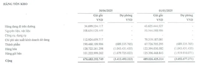 TMT đẩy mạnh tăng tồn kho trong nửa đầu năm 2025