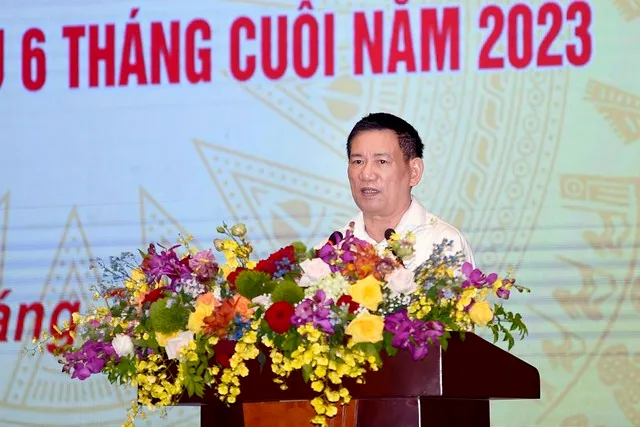 Bộ trưởng Bộ Tài chính Hồ Đức Phớc phát biểu tại Hội nghị