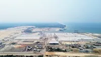 Dự án Khu bến cảng Mỹ Thuỷ đang được triển khai xây dựng. Ảnh: Ngọc Tân