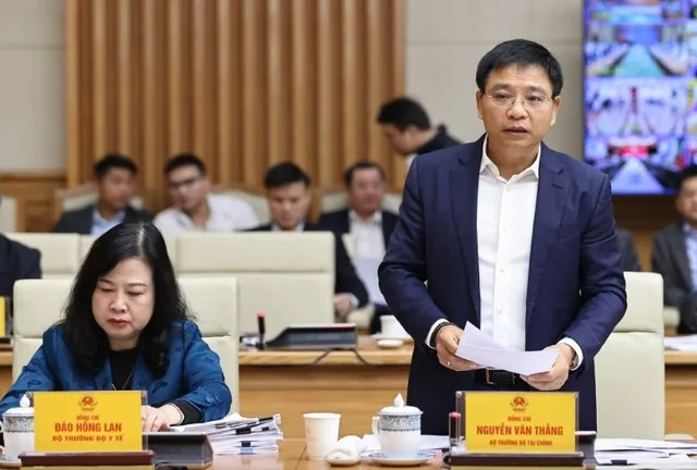 Bộ trưởng Bộ Tài chính Nguyễn Văn Thắng phát biểu tại Hội nghị. Ảnh: VGP