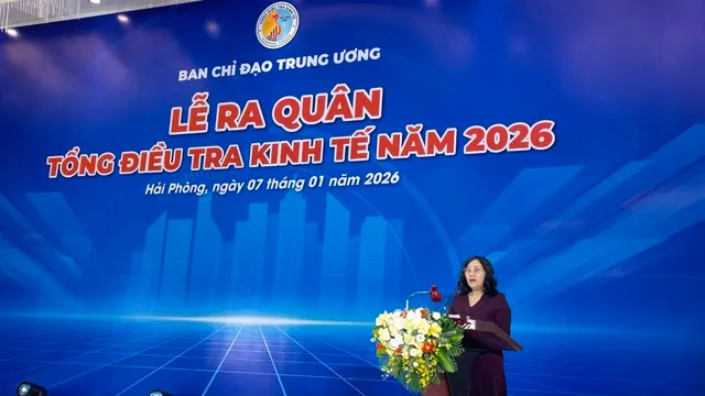 Bà Nguyễn Thị Hương, Cục trưởng Cục thống kê phát biểu. Ảnh: Quỳnh Nga