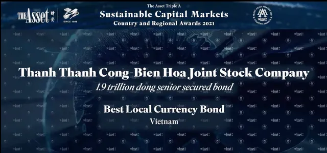 SBT được vinh danh tại hạng mục The Best Local Currency Bond 2021 - Thương vụ trái phiếu phát hành bằng đồng nội tệ tốt nhất 2021 tại Việt Nam