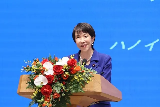 Thủ tướng Nhật Bản Takaichi Sanae tại cuộc họp báo. Ảnh: Đức Thanh.